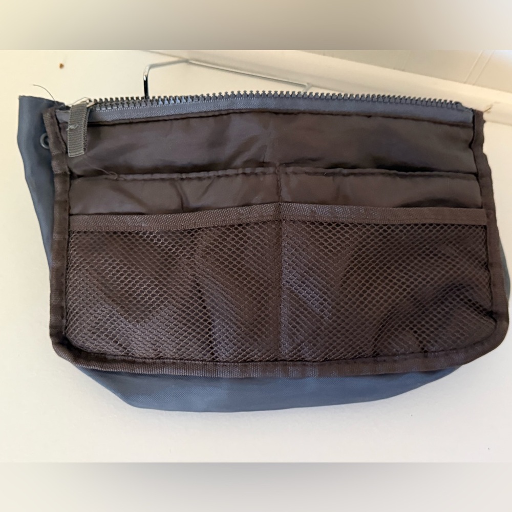 Brown purse/Bag Organizer with adjustable sides